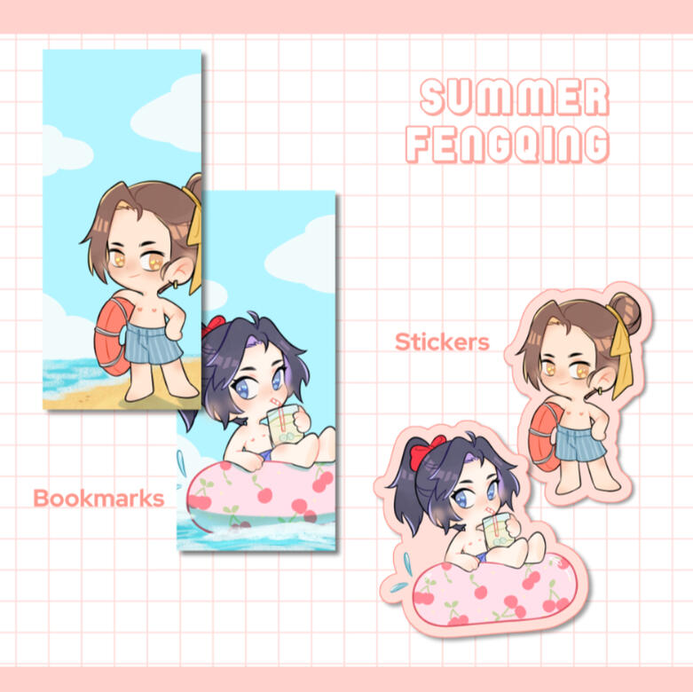Bookmark 3.5USD each - Stickers 2.5USD each