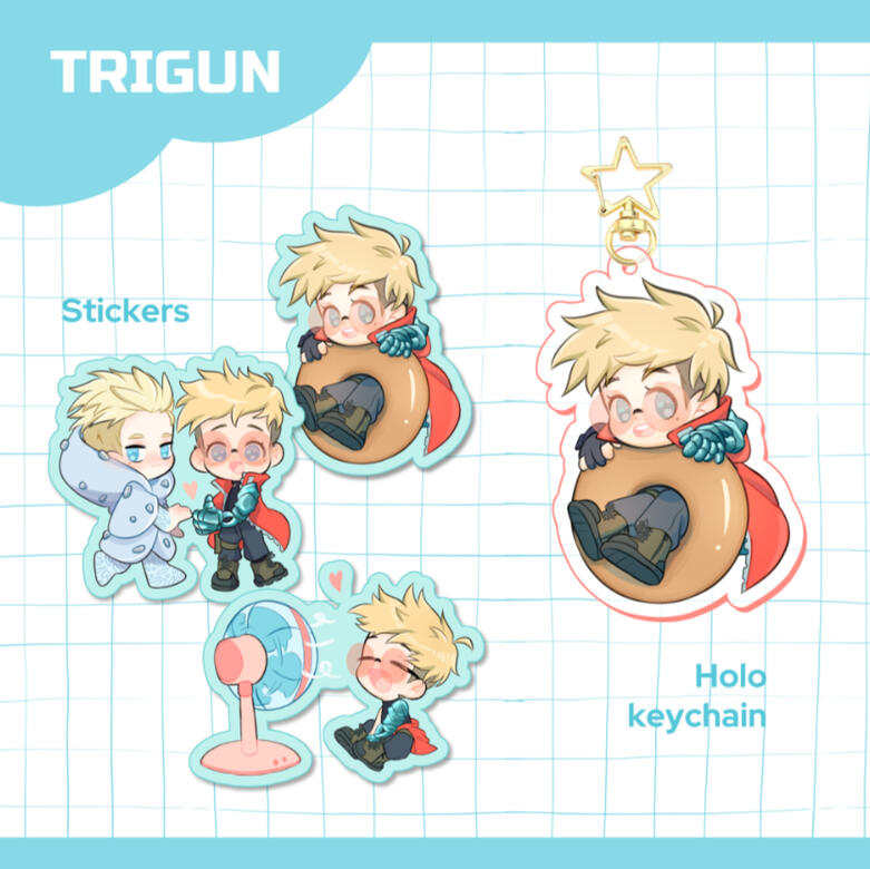 Stickers 2.5USD each - Keychain 8USD